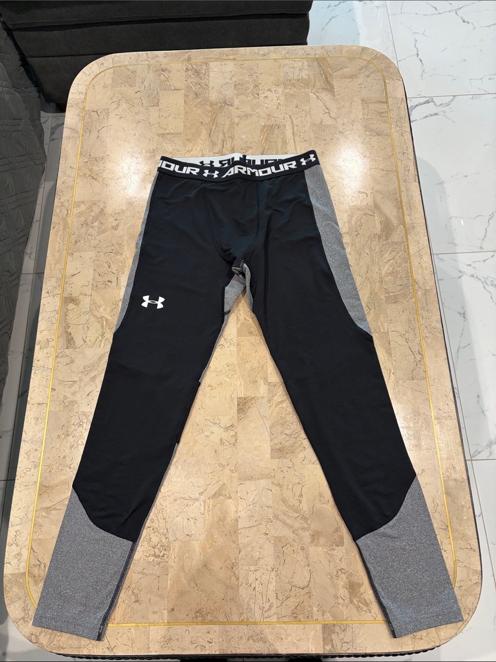 Under Armour Black and Gray Athletic Compression Leggings